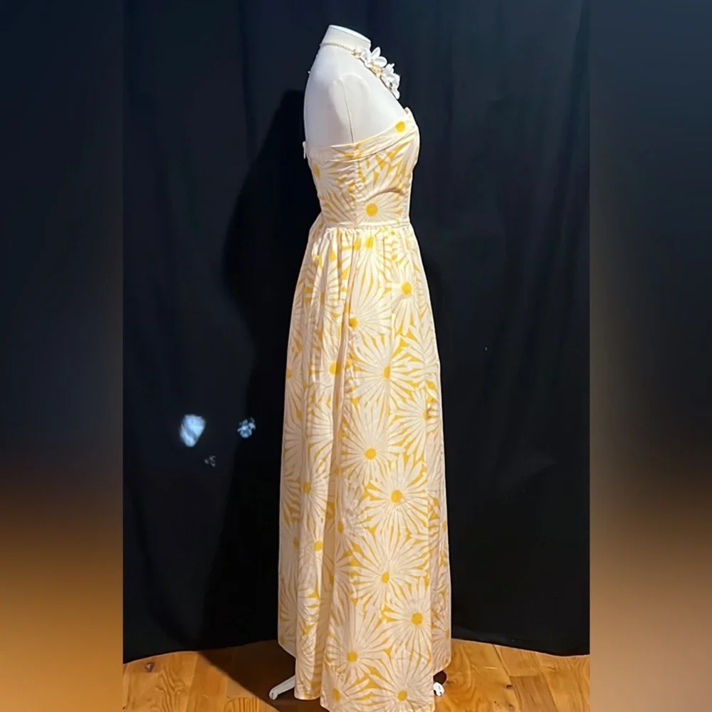 Flora Bea big floral cotton sateen maxi gown spaghetti straps are detachable-NWT - Picture 8 of 16